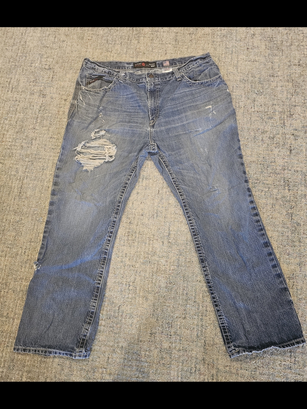 Ariat Blue FR M4 Washed Relaxed Boot Jeans